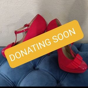 Red Mary Jane pumps